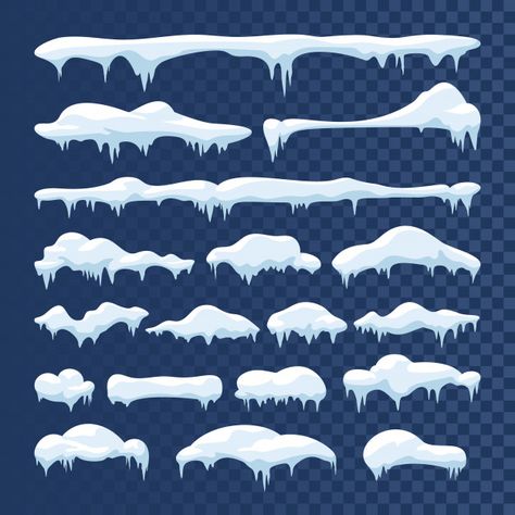 Ice Vector, Snow Tattoo, Snow Illustration, Fantasy Map Making, Snow Vector, Winter Cartoon, Cartoon Trees, Snow Activities, Snow Pictures