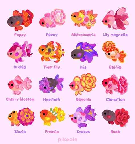 Goldfish Aesthetic, Goldfish Drawing, Ryukin Goldfish, Starfish Drawing, Aquarium Freshwater, Kawaii Fish, Idle Game, Sea Creatures Art, Adorable Homes Game