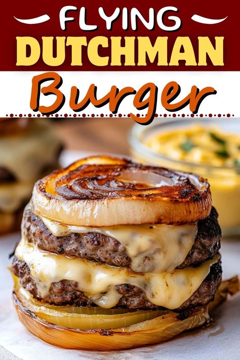 Swiss Burger Recipe, No Bun Hamburger Ideas, In Out Burger Sauce, Burgers In Sauce Crockpot, Flying Dutchman Burger Copycat, Burger No Bun Ideas, Onion Bun Burger, Meat Sandwich Recipes, Hamburger Sandwich Recipes