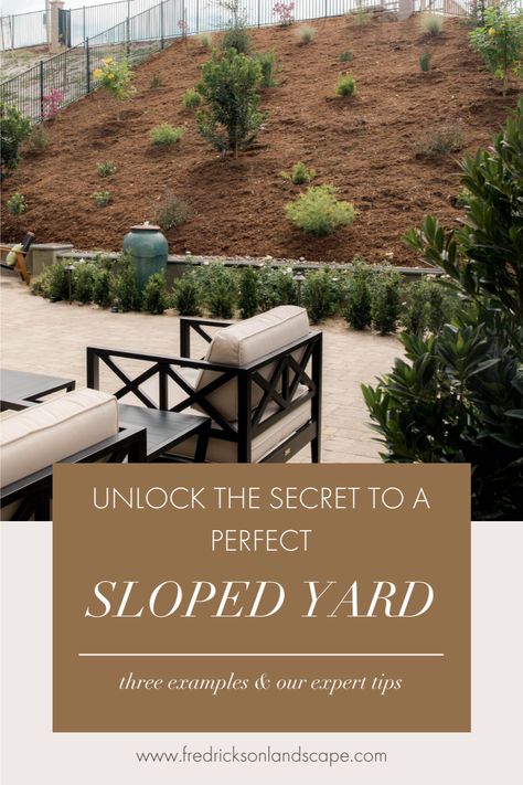 Are you tired of that unattractive and underutilized backyard slope? It's time to transform it into a stunning focal point of your outdoor space! Follow along as we uncover three incredible examples of how a backyard slope can become an eye-catching and functional addition to your home's exterior. Sloped Backyard With Retaining Wall, Backyard Landscaping With Hillside, Tiered Sloped Landscaping, Diy Sloped Garden, Simple Hillside Landscaping Ideas, Backyard Downhill Slope, Steep Hill Backyard Ideas, Sloping Lot Landscaping, Backyard Landscaping With Sloped Yard