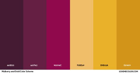 Mulberry And Gold Color Scheme » Gold Gold Red Color Palette, Red Gold Color Palette, Purple Gold Color Palette, Red And Gold Color Palette, Color Scheme Generator, Yoga Website, Web Design Color, Gold Color Palette, Hexadecimal Color