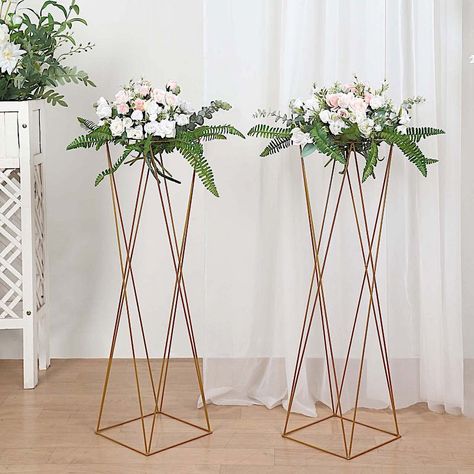 Open Wedding Decoration, Flower Arches, Round Table Sizes, Centerpiece Party, Standing Flower, Stand Flower, Metal Columns, Table Flower, Tall Centerpieces