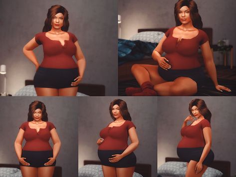 Pregnancy Poses, Third Trimester Pregnancy, Plus Size Posing, Sims 4 Tsr, Sims 4 Black Hair, 4 Poses, Sims 4 Dresses, Sims 4 Toddler, Trimesters Of Pregnancy