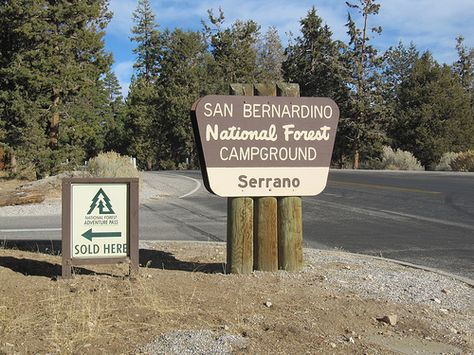 Big Bear Lake - Serrano Campground Sign, via Flickr. Campground Signs, Southern California Camping, Camping Photos, Malibu Creek State Park, California Beach Camping, San Bernardino National Forest, Horseback Riding Trails, Crystal Cove State Park, Camping Photo