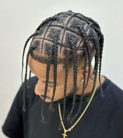 Twists Braids Hairstyles, Box Braids For Men, Black Men Braids, Braids Hairstyles For Men, Mens Twists, Triangle Parts, Hairstyle Generator, Box Braids Men, Thick Braids