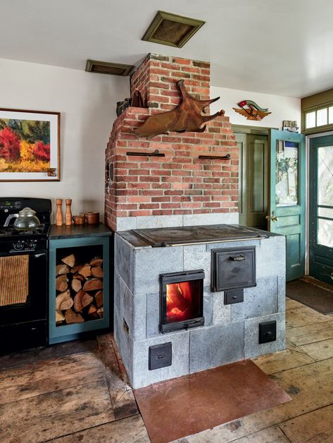 Soapstone Wood Stove, Masonry Oven, Masonry Heaters, Mass Heater, Masonry Heater, Vintage Door Hardware, Oven Fireplace, Diy Wood Stove, In From The Cold