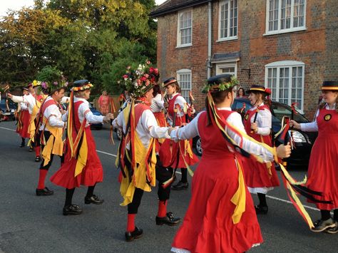 Morris / clog dancers Southwick England Morris Dancers, Morris Dancing, British Traditions, Culture Clothing, Cultural Festival, Folk Festival, National Dress, British Isles, Cabaret