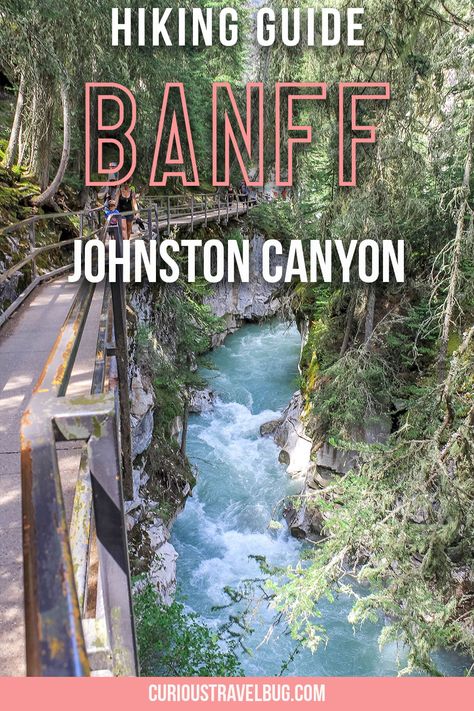 This hiking guide for Banff, Canada covers Johnston Canyon. It's one of the prettiest places in Banff with multiple waterfalls and a boardwalk that hugs tight to a cliff as you walk through a gorge of turquoise water. This guide tells you everything you need to know for hiking this spot in Banff. Johnson Canyon Banff, Banff Honeymoon, Nation Parks, Banff Vacation, Bucket List Canada, Johnston Canyon Banff, Banff Hiking, Banff Trip, Ontario Road Trip