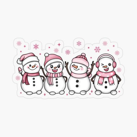 Get my art printed on awesome products. Support me at Redbubble #RBandME: https://www.redbubble.com/i/sticker/Cute-Pink-Snowman-Adorable-Winter-Charm-by-mommybee05/164936413.O9UDB?asc=u Pink Christmas Stickers, Winter Stickers Printable, Pink Christmas Printables, Pink Snowmen, Christmas Stickers Printable, Winter Stickers, Pink Snowman, Snowmen Pictures, Window Mural