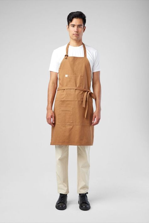 Bartender Uniform, Uniform Hotel, Apron Styles, Render People, Restaurant Uniforms, Hotel Uniform, British Khaki, Bib Apron, Half Apron