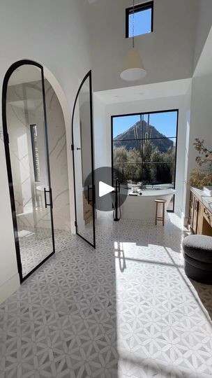 632K views · 79K reactions | This walk-in shower features book matched slabs from floor to ceiling. The custom black arched doors had a long lead time, but turned out fantastic. And of course, that beautiful fixed window overlooking Pinnacle Peak from the stand-alone tub. Architecture @cwarchitecture  Shower door @gcs_glass  Design @thelifestyledco | BRADLEY LEAVITT | Sam Smith · Unholy Fixed Window, Stand Alone Tub, Arched Doors, Floor To Ceiling, Sam Smith, Shower Door, Walk In Shower, Shower Doors, Double Doors