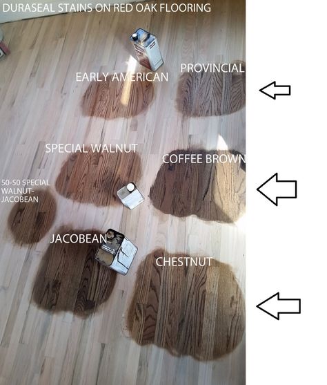 Stain recommendation to reduce red/pink tone in red oak flooring Stain On Red Oak, Duraseal Stain, Red Oak Wood Floors, Hardwood Floor Stain Colors, Oak Floor Stains, Floor Stain Colors, Wood Floor Stain Colors, Wood Floor Colors, Wood Floor Texture