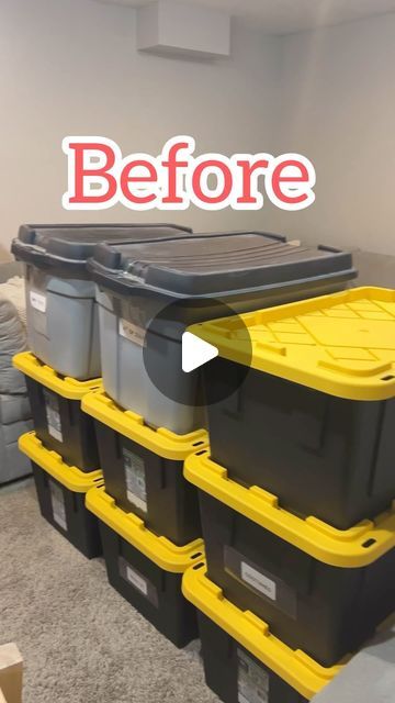 Alex Hansen on Instagram: "I love to help people to get more organized. Do you struggle with a messy house? Is your stuff all over the place? Let me help you with my shelf storage solutions.  If you are in Utah I can install it for you, if you live somewhere else I can also ship it.  . . #storage #storagebins #storagesolutions #storageideas #storagewars #garageorganization #garagegoals #storagebins #storagetote #storagerack #utah #reels #reelsinstagram #organization #totes #storagerack #realstate #utahrealestate #utahrealtor" Storage Shelves For Plastic Tubs, Shelf Storage Ideas Organizing, Storage Tub Organization, How To Hide Storage Bins, Tote Bin Storage Ideas, Storage Shelf Organization, Organize Garage Ideas Storage, Hockey Bag Storage Ideas, Organize Basement Storage