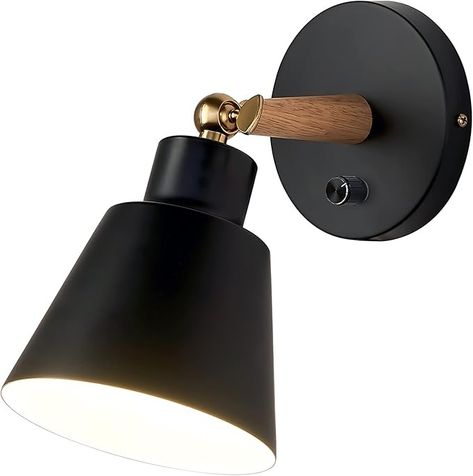 ClanKin Wall Sconces Lighting Fixture, Bedside Wall lamp for Industrial Bedroom, Bathroom Sink Lighting for Bedroom Hallway Living Room(1Pack-Black with On-Off Swtich) - Amazon.com Sink Lighting, Lighting For Bedroom, Bedside Wall Lamp, Industrial Bedroom, Industrial Light Fixtures, Hallway Living Room, Wall Fixtures, Wall Fans, Bedroom Hallway