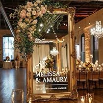 Wedding Welcome Sign Mirror Elegant, Gold Mirror Signs, Wedding Diy Fall, Glass Wedding Sign Diy, Vintage Mirror For Wedding, Arch Mirror Welcome Sign, Wedding Reception Hall Decor, Antique Mirror Wedding Sign, Aisle Signs Wedding