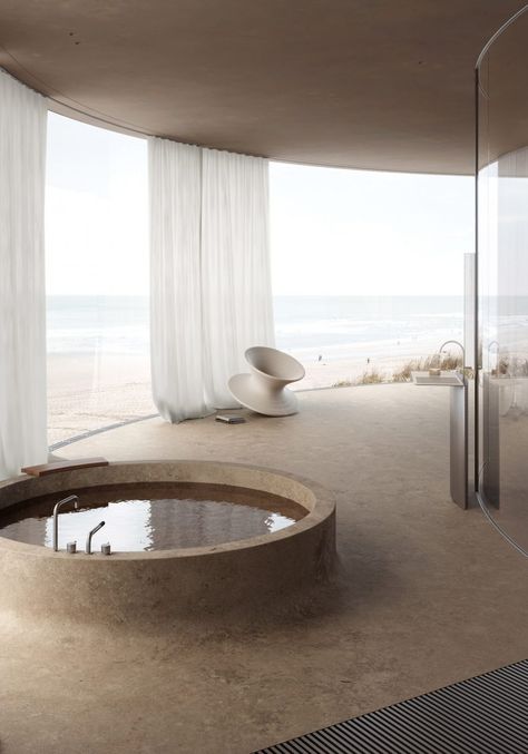 Sivak & Partners imagines contemporary beachside guest suite in Odessa Contrast Interior Design, Aesthetic Bathroom, Hotel Interiors, Modern Bathroom Decor, Design Del Prodotto, Beach Hotel, Cheap Decor, Beach Hotels, Guest Suite