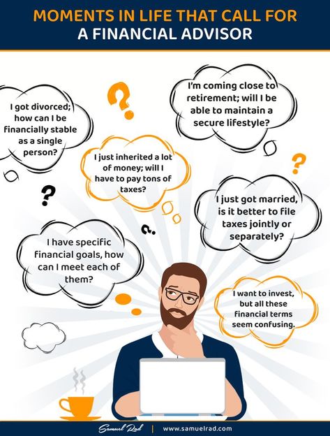 I'm coming close to retirement; will I be able to maintain a secure lifestyle? Consulting a Financial Planner is the ideal next step... Get in touch with Samuel Rad, Financial Advisor Los Angeles today... Financial Advisor Career, Accounting Basics, Ideal Day, Certified Financial Planner, Financially Stable, Photography Graphic Design, Financial Advisor, Getting Divorced, Filing Taxes