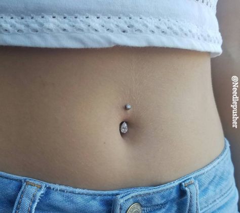 Belly button piercing with a pear cut clear swarovski cz. I want this so bad Button Piercing, Belly Button Piercing, Pear Cut, Belly Button, Pear Shaped, Belly Button Rings, Piercings, I Want, Pear