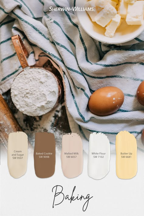 Baking Color Palette, Bread Color Palette, Coffee Shop Color Palette, Bakery Color Palette, Baking Magazine, Work Moodboard, Warm Neutral Paint Colors, Soft Autumn Color Palette, Product Innovation