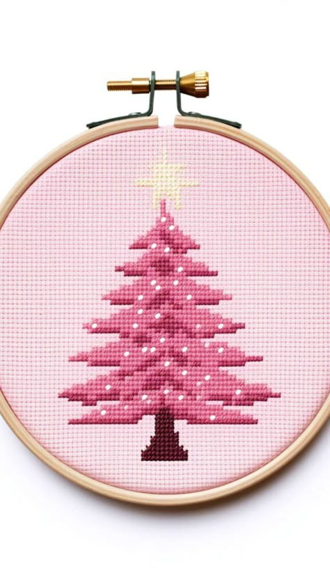 Poinsettia Cross Stitch Pattern Free, Elf Cross Stitch, Free Christmas Cross Stitch Patterns, Cross Stitch Gift Ideas, Pink Cross Stitch, Christmas Headbands, Cross Christmas Tree, Santa Cross Stitch, Easter Cross Stitch