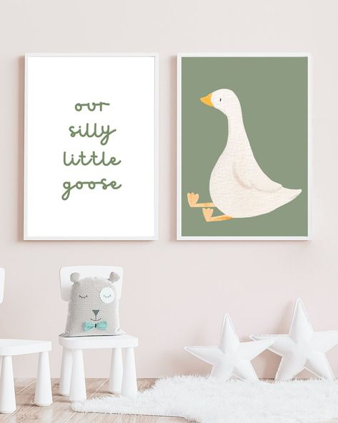 Geese Themed Nursery, Little Duckling Nursery, Fun Nursery Themes, Silly Goose Nursery, Goose Themed Nursery, Goose Nursery Theme, Pond Nursery Theme, Duck Themed Nursery, Earth Tone Nursery