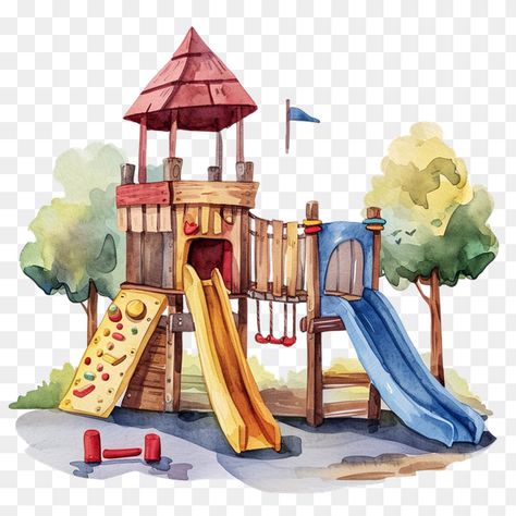 playground clipart Cartoon Playground, Playground Drawing, Playground Clipart, Playground Illustration, Playground Painting, Playground Slide, Outdoor Play Area, Playset Outdoor, Climbing Wall