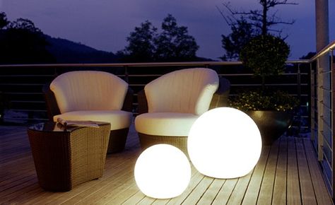 Light Sphere by Moonlight.  Power your Nimh batteries with a solar battery charger and expect 8 to 10 hours of operation from as little as 9 hours charge! Standing Lamp Bedroom, Standing Lamp Living Room, Led Ball Lights, Ball Lamps, Floor Table, White Lights, Dimmable Lamp, Ball Lights, Standing Lamp