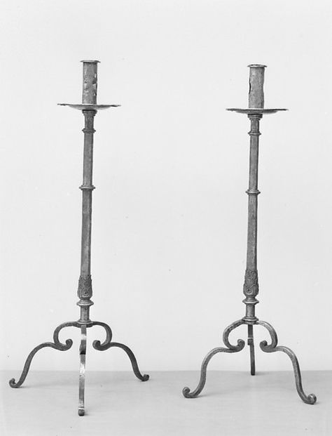 Medieval Furniture, Antique Candle Sticks, Gothic Home Decor, Gothic House, Metropolitan Museum Of Art, Metropolitan Museum, Blacksmithing, Museum Of Art, Wrought Iron