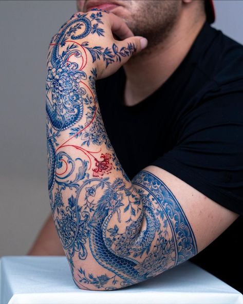 Blue Line Tattoo, Tattoo Japonais, Honoring Loved Ones, Blue Ink Tattoos, Lines Tattoo, Body Tattoo Design, Dragon Tattoo For Women, Men Tattoo, Wicked Tattoos