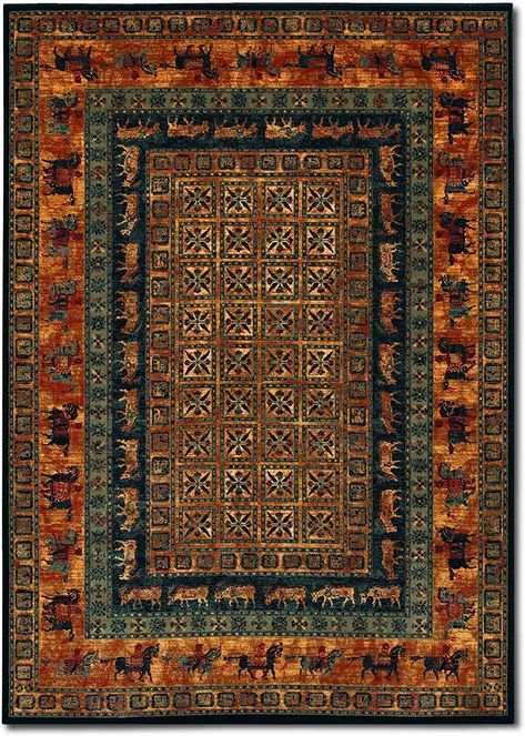 Couristan Old World Classics Pazyrk Burnished Rust Area Rug, 7'10" x 11'2" Home & Kitchen - Home Decor - Area Rugs -  Runners & Pads - Area Rugs #decor #rugs Couristan Rugs, Rustic Color Palettes, Rust Area Rug, Area Rug Design, Rustic Colors, Rug Direct, Brown Area Rugs, Carpet Runner, Rug Store