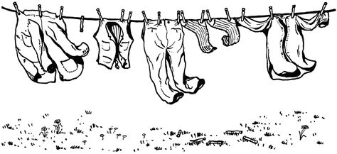 Clothes on Clothesline Shower Images, Scrapbook Patterns, Laundry Ideas, Vintage Clipart, Vintage Laundry, Vintage Drawing, Clipart Black And White, Digital Scrapbook Paper, Drawing Images