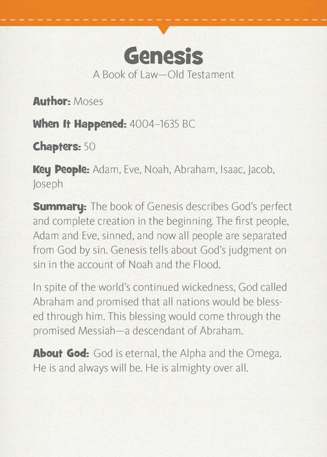 Genesis Book Summary, Summary Of Genesis, Bible Book Summary, Genises Bible Notes, Bible Blueprints, Genesis Summary, Book Of Genesis Bible Study, Genesis Notes, Easy Bible Verses For Kids