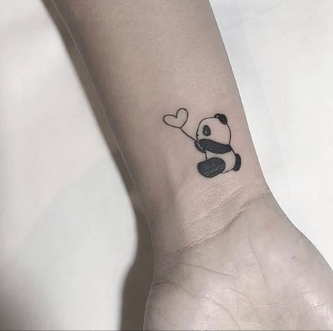 Small Panda Tattoo, Panda Tattoo Ideas, Panda Bear Tattoos, Cute Animal Tattoos, Unique Small Tattoo, Christian Sleeve Tattoo, Panda Tattoo, Henna Tattoo Designs Simple, Skeleton Hand Tattoo