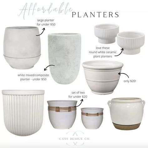 Shop Affordable Planters | Front Porch Styling | Coastal Cottage - Affordable planters I am loving! Planters - affordable - planters for your home - planter finds - under $50 - under $20 - planter sets - outdoor home finds - outdoor living - coastal home decor - coastal home finds - coastal farmhouse porch ideas - porch inspiration - affordable porch style tips Coastal Front Porch Ideas, Planters Front Porch, Front Porch Styling, Farmhouse Porch Ideas, Porch Styling, Porch Inspiration, Front Porch Planters, Cabin Interior Design, Porch Styles