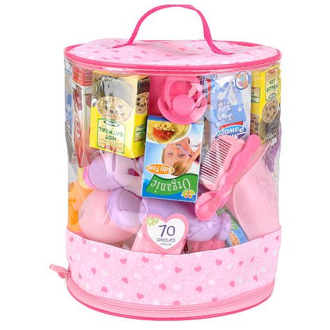 You & Me 70-Piece Doll Care Accessories Cylinder Baby Doll Diaper Bag, Baby Food By Age, Care Accessories, Toys By Age, Pretend Food, Baby Alive Dolls, Cicely Mary Barker, Baby Doll Accessories