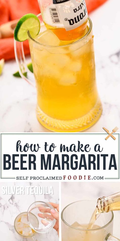 The ultimate cross between beer and cocktail, this BeerGarita combines Mexican beer with a freshly made margarita resulting in the perfect adult beverage. Beergarita Recipe, Beer Margarita Recipe, Beer Margarita, Booze Drink, Mexican Beer, Delicious Drink Recipes, Margarita Cocktail, Beer Cocktails, Boozy Drinks