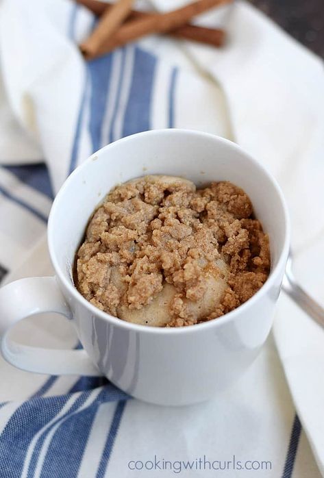 Coffee Cake In A Mug, Microwave Brownie, Blueberry Crumb Cake, Cake In A Mug, Easy Brownie, Mug Cake Microwave, Cinnamon Coffee Cake, Cinnamon Coffee, Mug Recipes