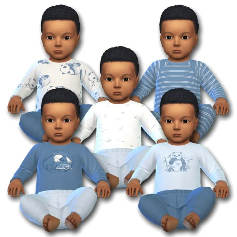 Infant Blue Panda Onesies - The Sims 4 Create a Sim - CurseForge Sims 4 Boy Infant Cc, Sims 4 Male Infant Cc, Sims 4 Infant Cc Boy, Sims 4 Cc Infant Hair Male, Sims 4 Boy Cc, Sims 4 Cc Boy, The Sims 4 Kids, Infants Cc, Infant Cc