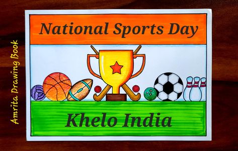 Video Tutorial uploaded on Amrita Drawing Book Channel. Subscribe for more creative Drawings and School Projects #amritadrawingbook #Youtube #drawing #easydrawing #poster #nationalsportsday Annual Sports Day Poster For School, Sports Day Poster School Drawing, National Sports Day Drawing, Sports Day Poster School, Sports Day Poster Design, National Sports Day Poster, Sports Day Board Decoration, Sports Day Drawing, Sports Day Poster