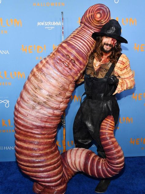 Heidi Klum dresses as a worm to her annual Halloween bash | news.com.au — Australia’s leading news site Heidi Klum Halloween Costume, Leni Klum, Best Celebrity Halloween Costumes, Annual Halloween Party, Creepy Costumes, Spiderman Costume, Halloween Express, Celebrity Halloween Costumes, Couples Halloween