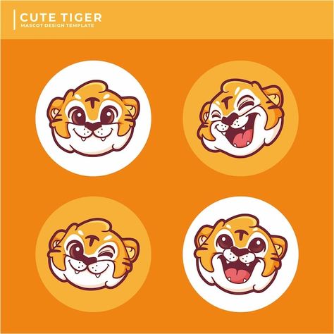 Paw Illustration, Tiger Mascot, Cute Nerd, Mascot Logo Design, Logo Character, Logo Design Collection, Cute Tiger, Tiger Logo, Cute Animal Illustration