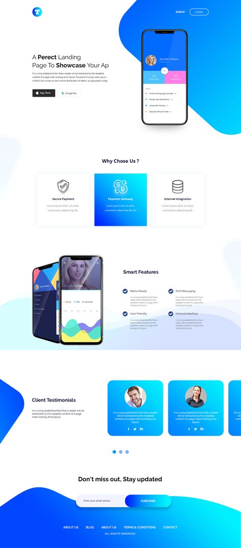 Product Landing Page Mobile, Mobile App Landing Page Design, App Landing Page Design Inspiration, App Website Design Landing Pages, Clean Landing Page Design, Landing Page App Design, Mobile App Website Design, Mobile Landing Page Design, App Page Design