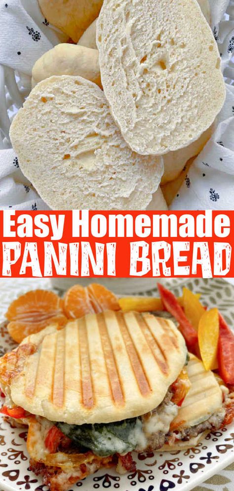 Panini Bread Recipe, Panini Press Recipes, Panini Bread, Making Pizza Dough, Bread Ideas, Panini Recipes, Panini Sandwiches, Flat Breads, Homemade Breads