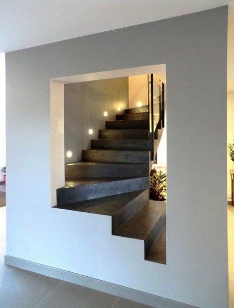 Contemporary Stairs Design, Contemporary Stairs, Escalier Design, Stair Railing Design, Lan Can, Interior Stairs, Modern Houses Interior, Railing Design, Staircase Design