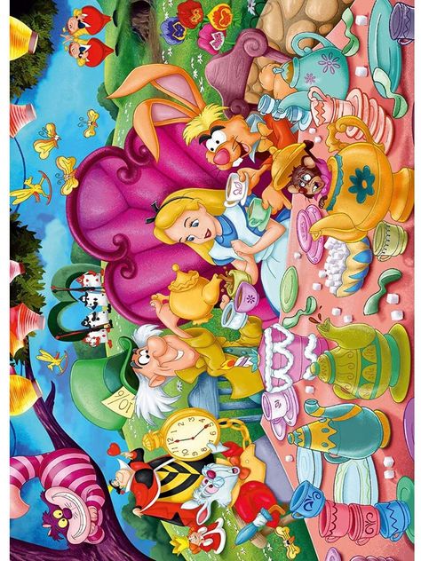 Alice In Wonderland Movie 1951, Alice In The Wonderland Characters, Alice In Wonderland Tea Party Scene, Alice In Wonderland Collage, Alice In Wonderland Scenes, Alice In Wonderland Wallpaper, Alice In Wonderland Background, Alice In Wonderland Nails, Tea Time Illustration