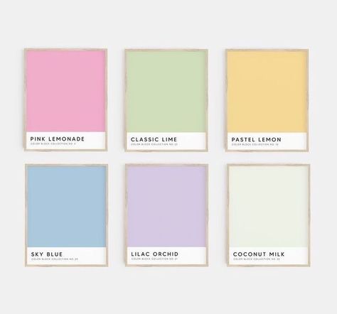 Danish Pastel Colour Palette, Danish Pastel Palette, Master Bedrooms Decor Pastel, Pastel Danish Office, Home Decor Pastel Colors, Pastel Bedroom Walls, Pastel Gallery Wall, White And Pastel Bedroom, Danish Pastel Office