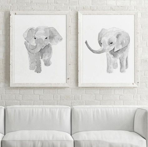 Grey Elephant Nursery, Painting Elephant, Teal Painting, Elephant Wall Art Nursery, Elephant Watercolor, Elephant Nursery Art, Elephant Wall Decor, Elephant Print Art, Elephant Nursery Decor