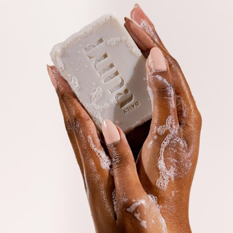 The World's FIRST (No)Soap™ natural cleansing bar clinically proven to be 30% more moisturising than traditional soap*. For intimate skin and everywhere else. Bathroom Product Photography, Skincare Product Design, Soap Photoshoot, Ugc Examples, Soap Photography, Natural Cleansing, Skincare Business, Coconut Soap, Skincare Products Photography