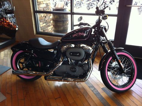 Pink Harley-Davidson Sportster | Share this: Harley Davidson Cake, Harley Davidson Roadster, Pink Motorcycle, Sportster Bobber, Harley Davidson V Rod, Harley Davidson Clothing, Harley Davidson Fatboy, Classic Harley Davidson, Harley Davidson Chopper