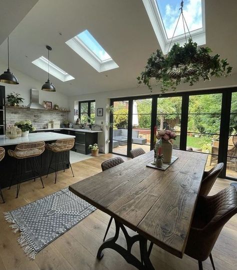 Kitchen Extension Open Plan, House Types, Ireland Cottage, Kitchen Diner Extension, House Extension Plans, Open Plan Kitchen Dining Living, Kitchen Goals, Open Kitchen And Living Room, Open Plan Kitchen Diner